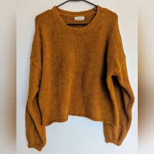 Jolie & Joy Women's Cozy Rust Crew Neck Sweater Size L